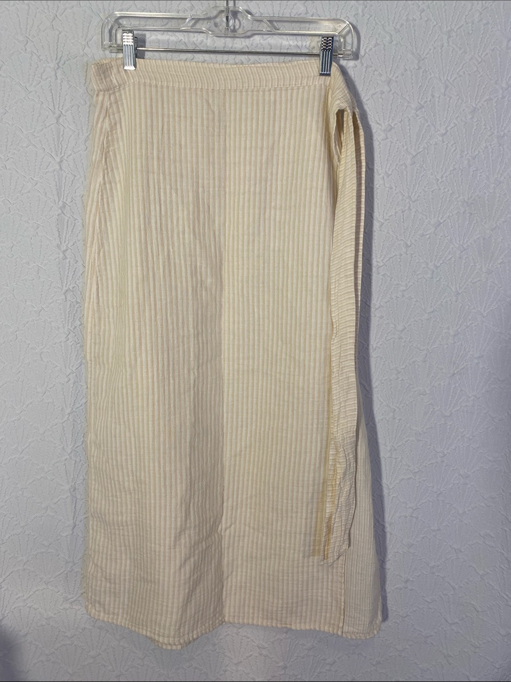 aerie Cream Ribbed knit wrap skirt bathing suit coverage body positivity NWOT